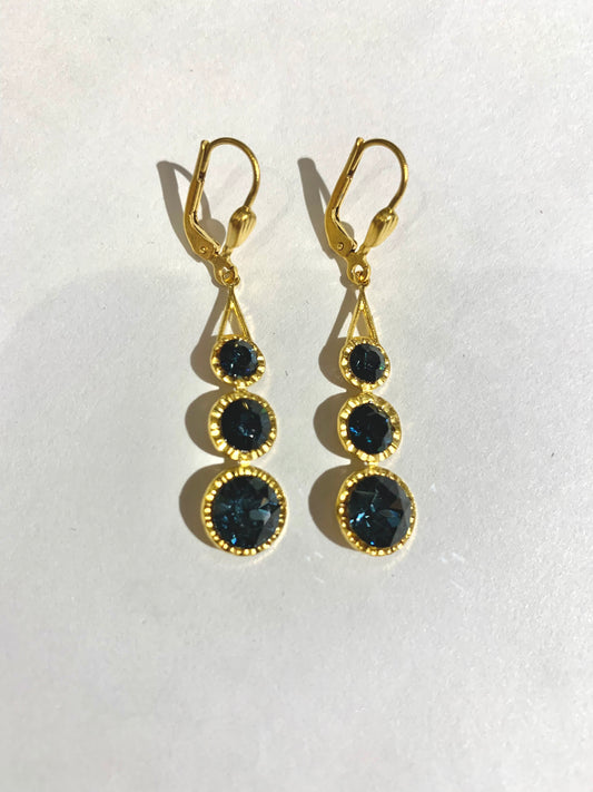 LAV er 4954G Renata MIDNIGHT BLUE SWK GOLD PLATED